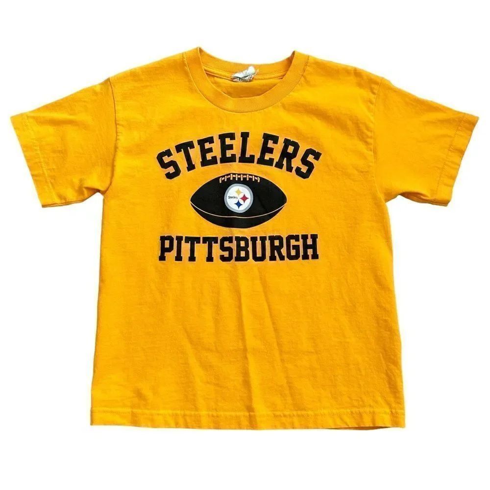 NFL Apparel Pittsburgh Steelers Yellow Short Sleeved Tee Shirt Top